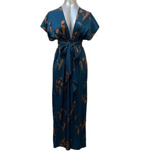 Diarrablu Umy Abstract Print Convertible Jumpsuit Women's Size Large Blue
